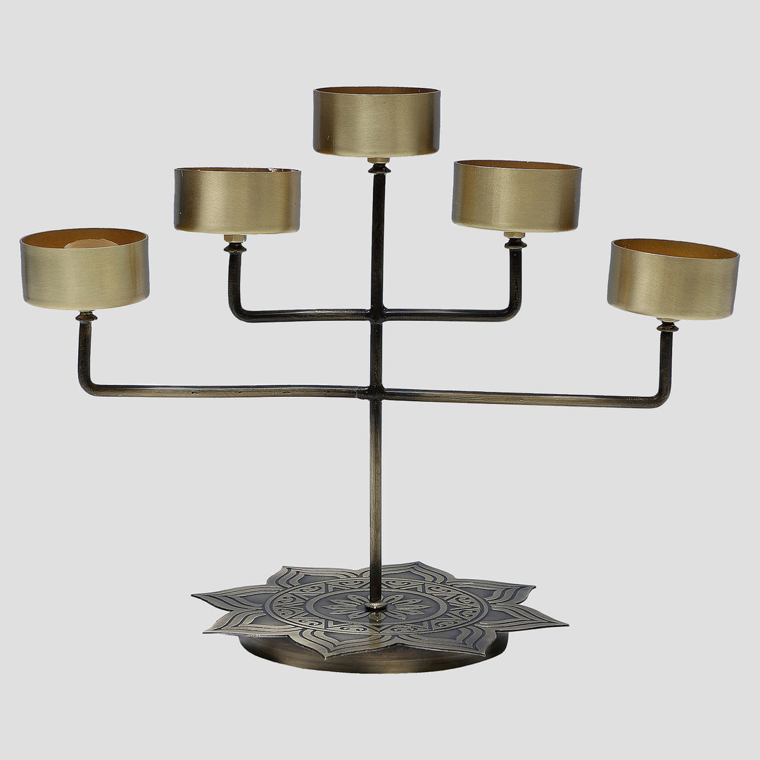Alpana Handcrafted Antique Brass Panch Diya