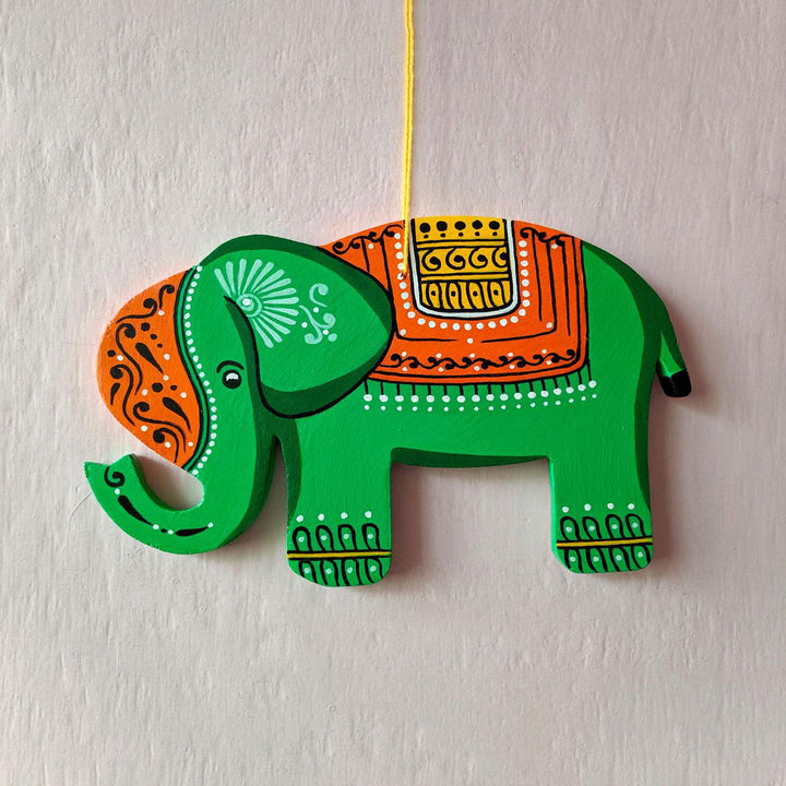 Handpainted Wooden Elephant String Wall Hangings