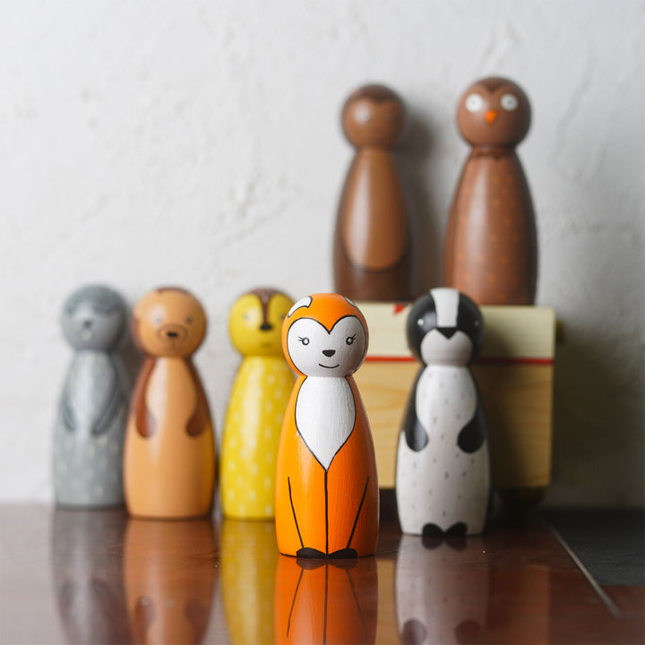 Handpainted Wooden Animal Dolls