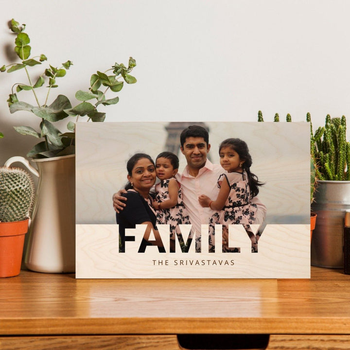 Personalized Wooden Photo Print With Names - Family