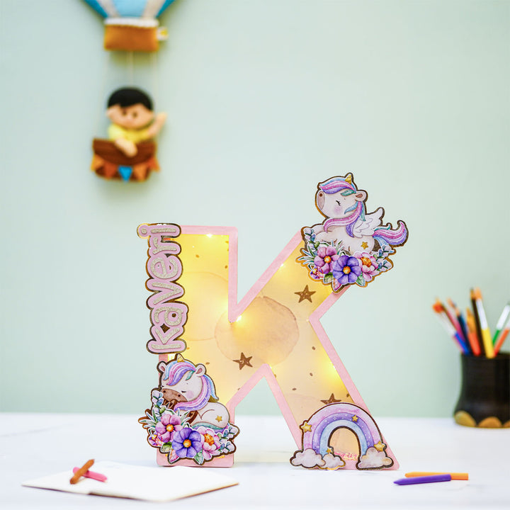 Personalized Kids 3D Monogram Nameplate with Lights