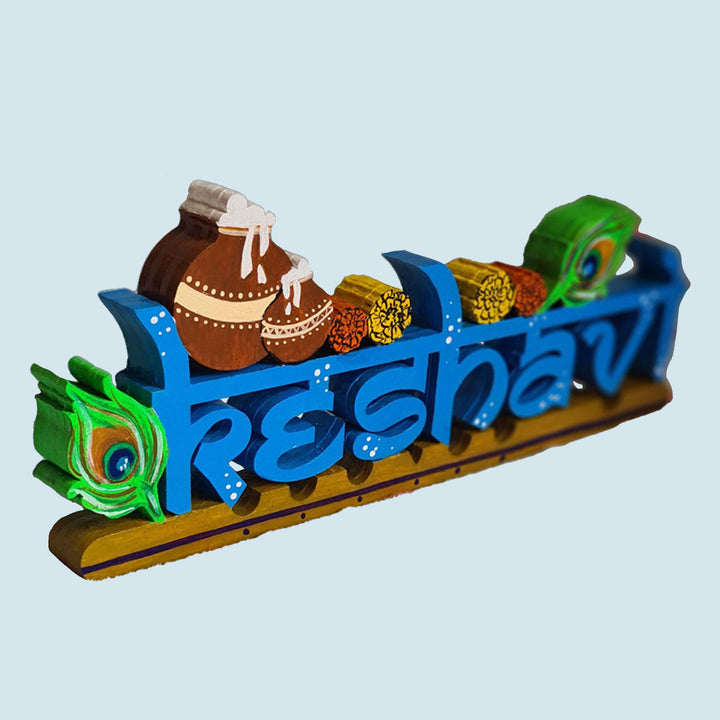 Handcrafted Personalized Krishna Themed 3D Name Block For Kids