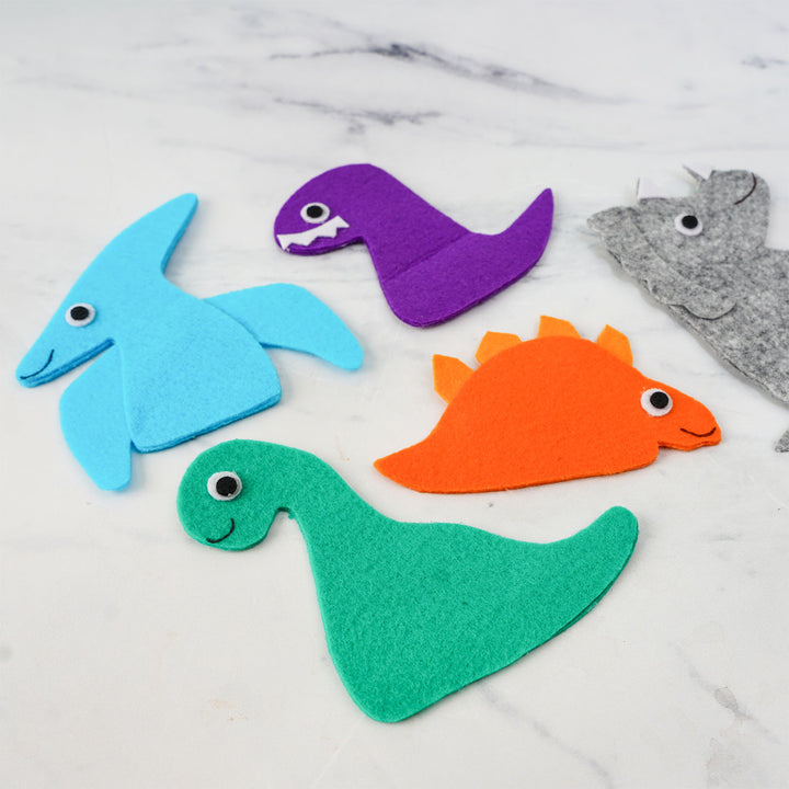 Dino Felt Finger Puppets I Set of 5