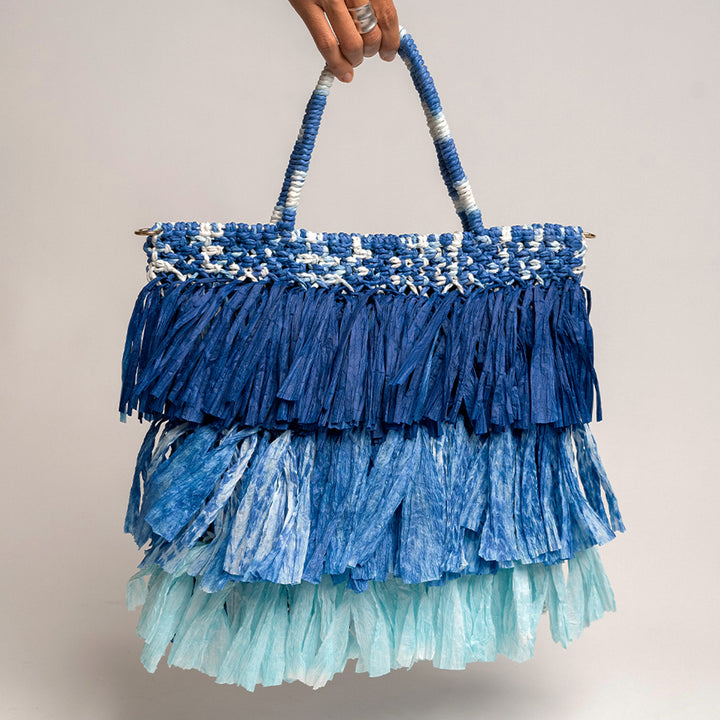 Handmade Macrame Moonlit Raffia Handbag