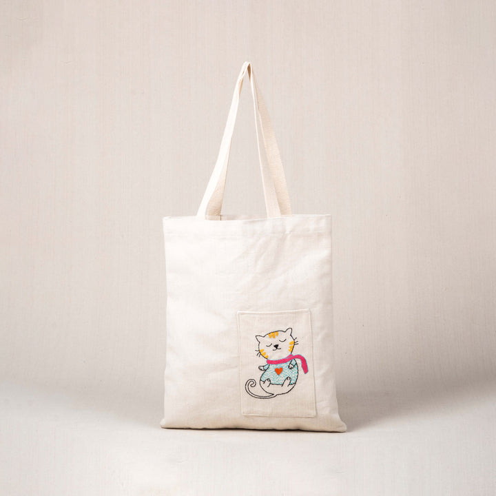 Handcrafted Animal Themed Canvas Tote Bag