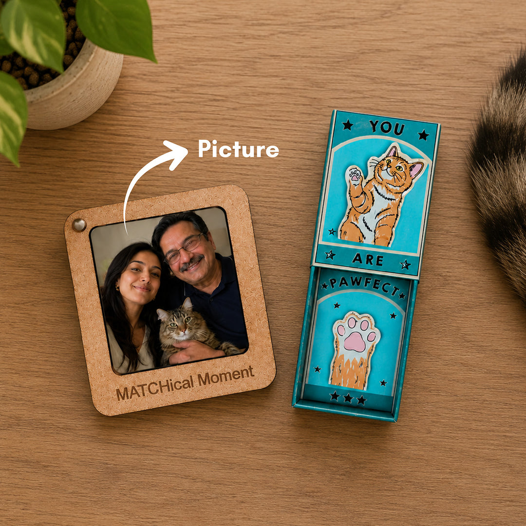 Personalised Father’s Day Gift for Cat Dad Magnet Combo Set