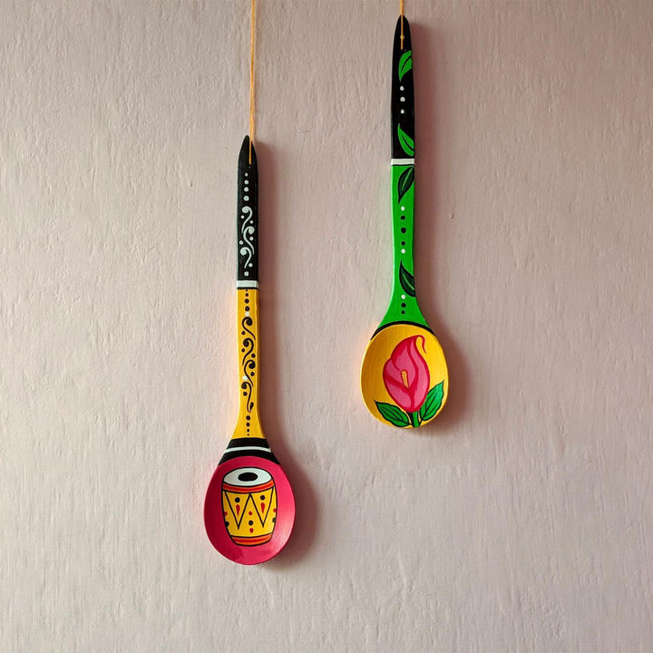 Handpainted Wooden Spatula Wall Hanging for Kitchen