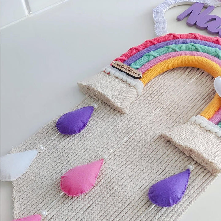 Macrame Moon & Star Personalized Kids' Nameplate - Zwende
