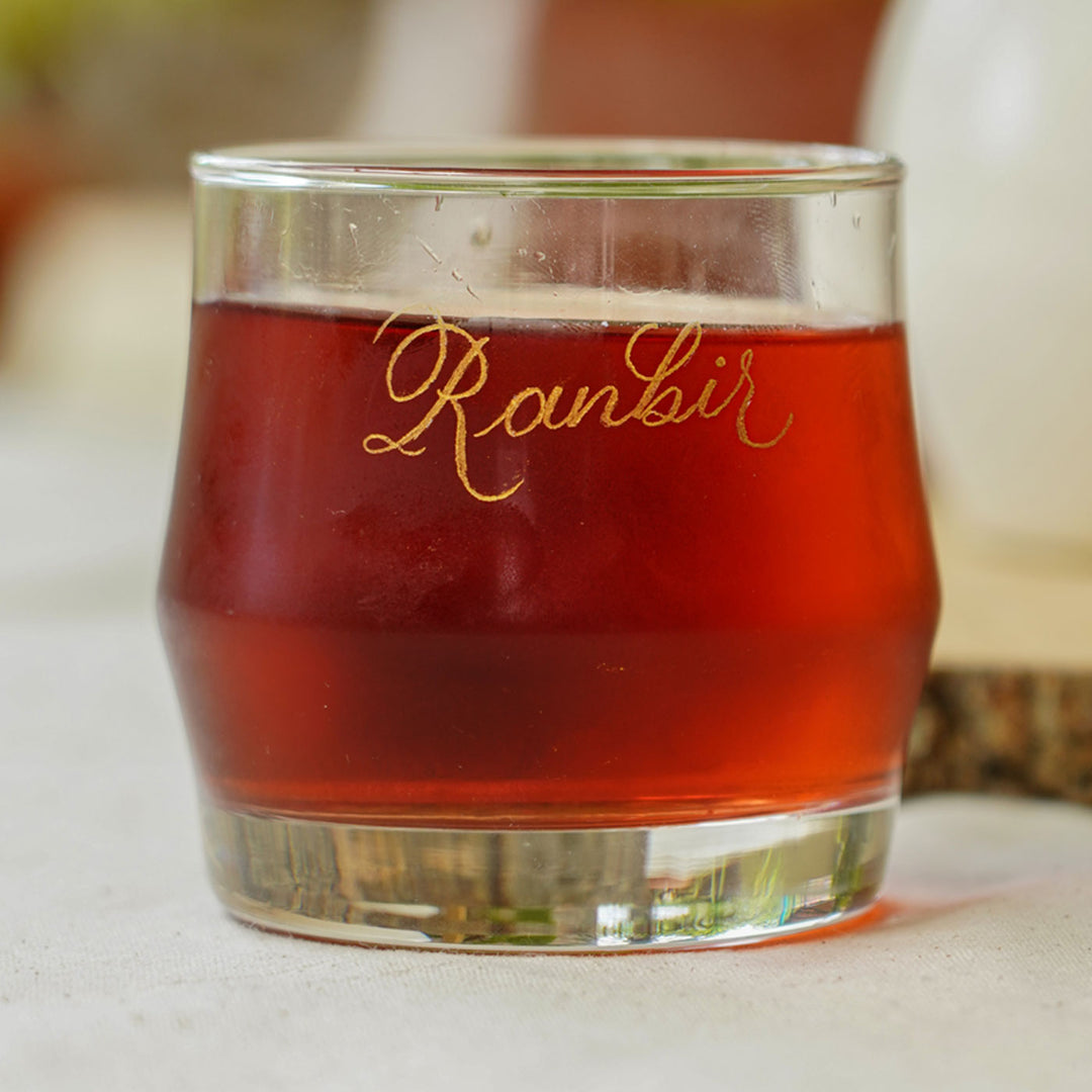 Personalized Ocean Glass with Engraved Calligraphy Lettering