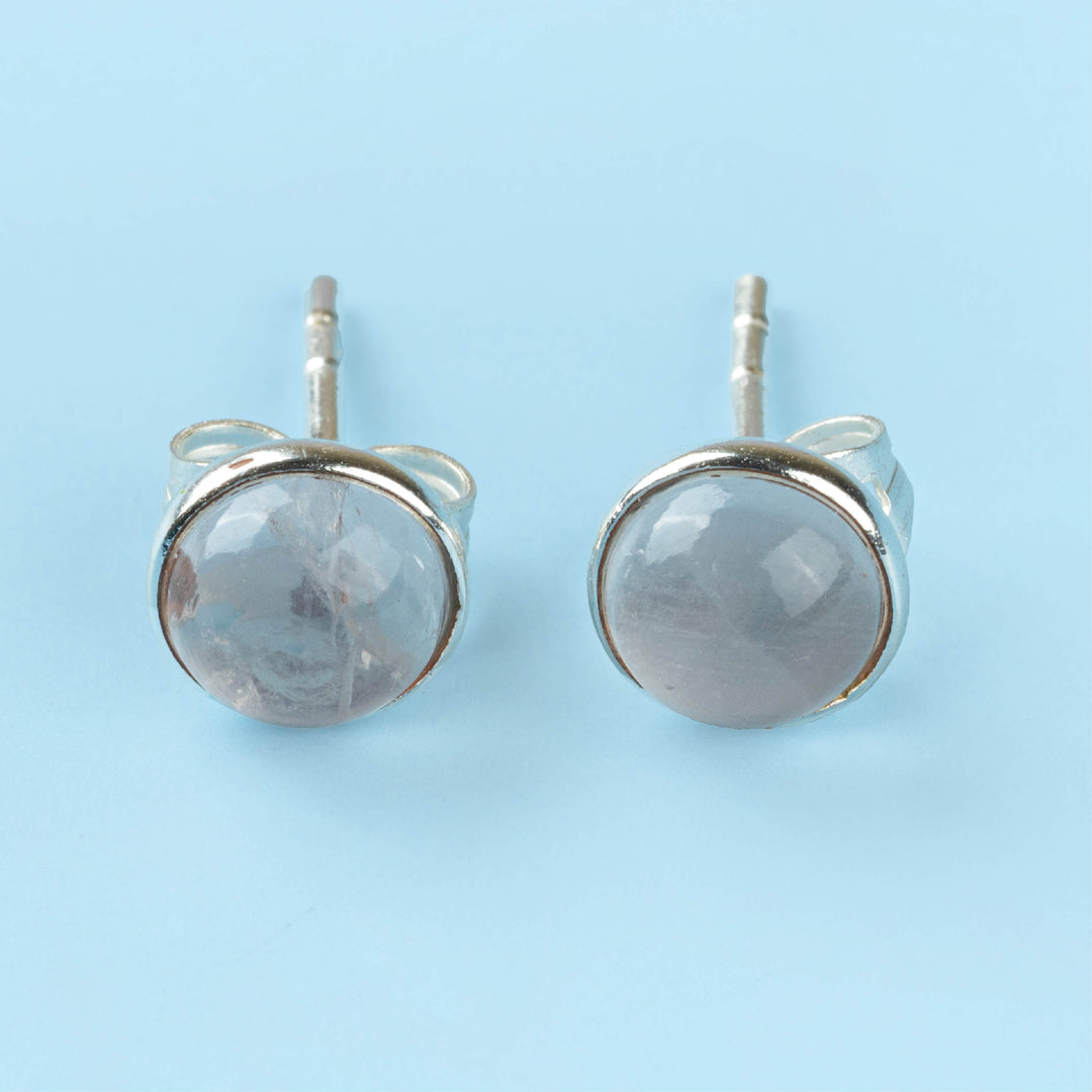 Handcrafted Healing Stone Brass Earrings