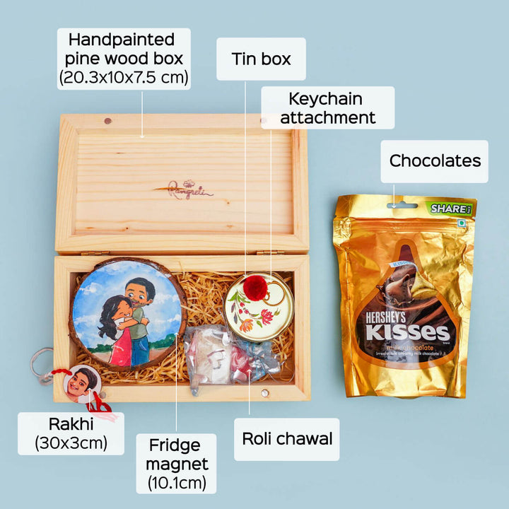 Hand-painted Rakhi Hamper With Fridge Magnet