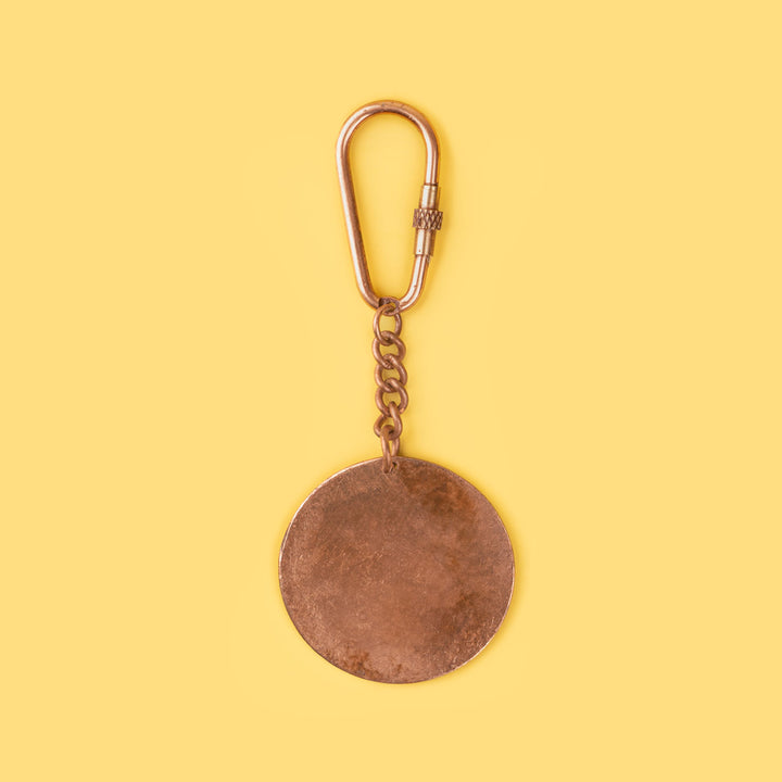Handmade Copper Enamelled Phool Keychain