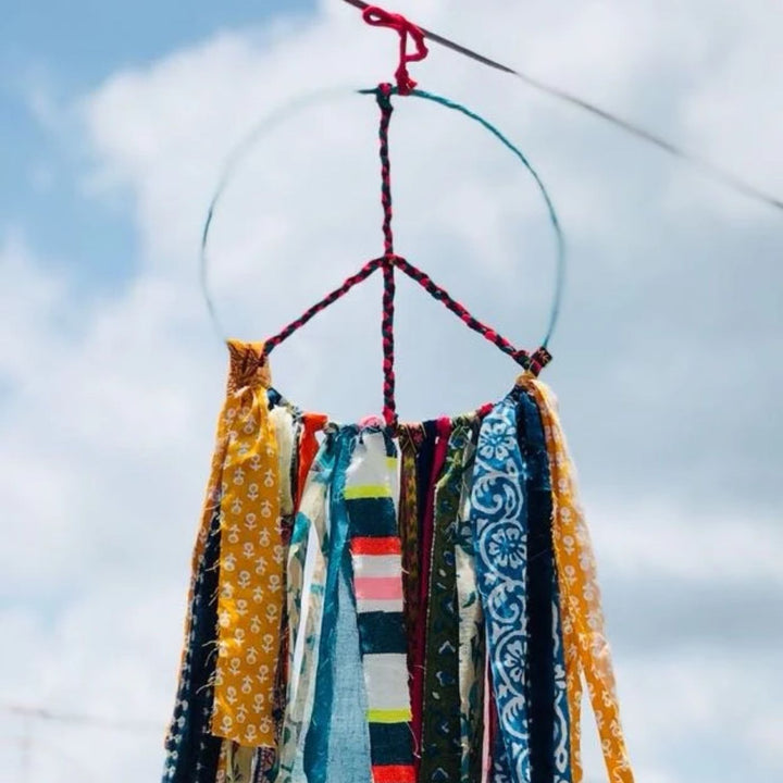 Boho' Style Upcycled Fabric Dreamcatcher