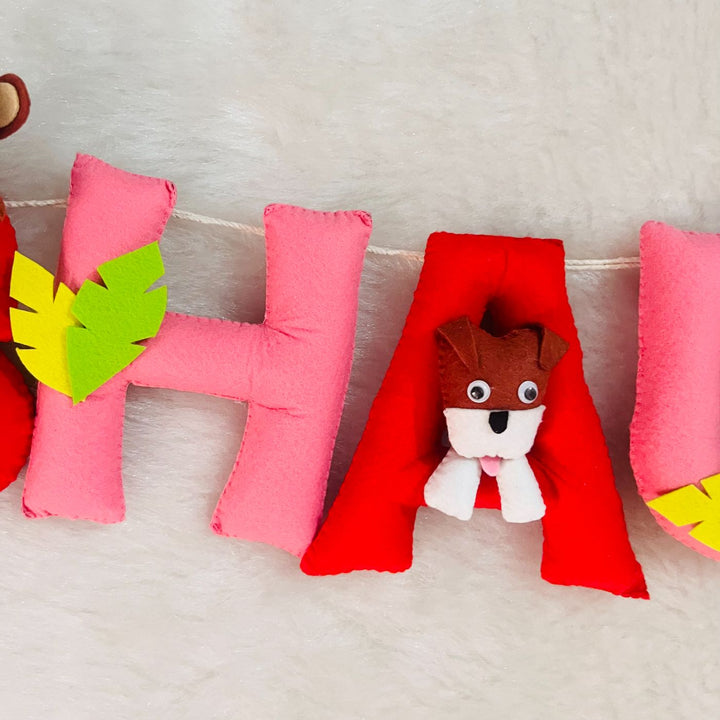 Handcrafted Personalized Jungle Theme Bunting For Kids