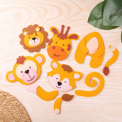 Handcrafted Felt Match The Animal Face Game For Kids