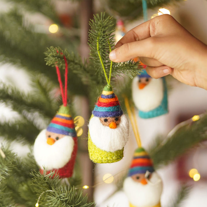 Handmade Santa Felt Ornaments For Christmas Tree Decoration