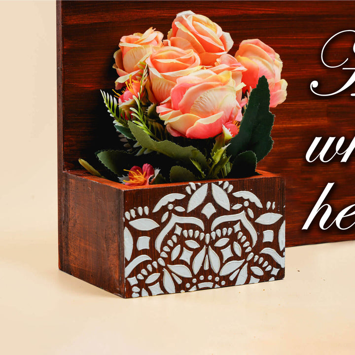 Hand-painted Personalized Wooden Nameplate With Planter