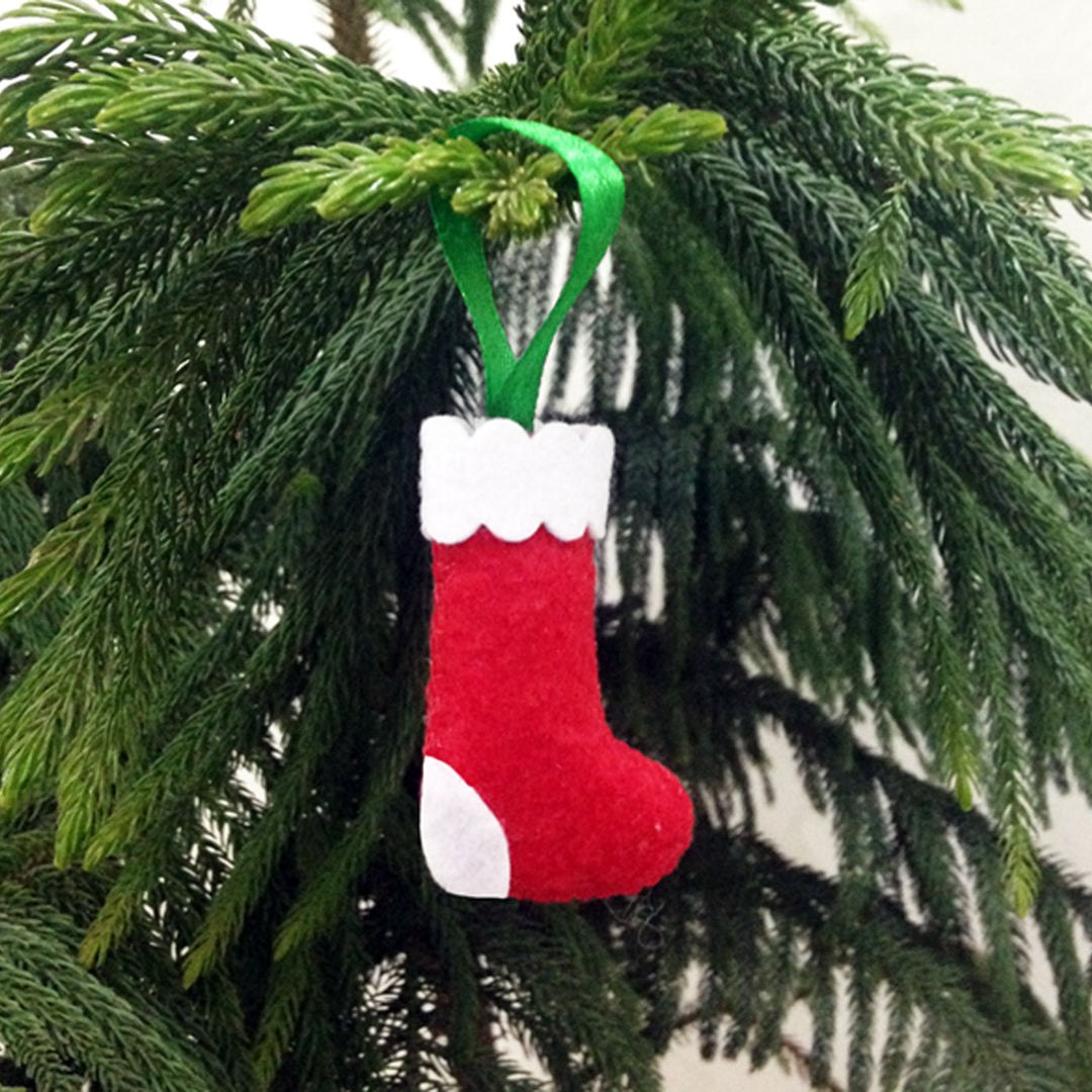 Handmade 3D Vibrant Assorted Felt Ornaments For Christmas Tree Decoration | Set Of 5