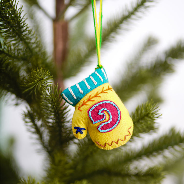 Personalized Initial Embroidered Felt Ornaments For Christmas Tree Decoration | Set Of 5