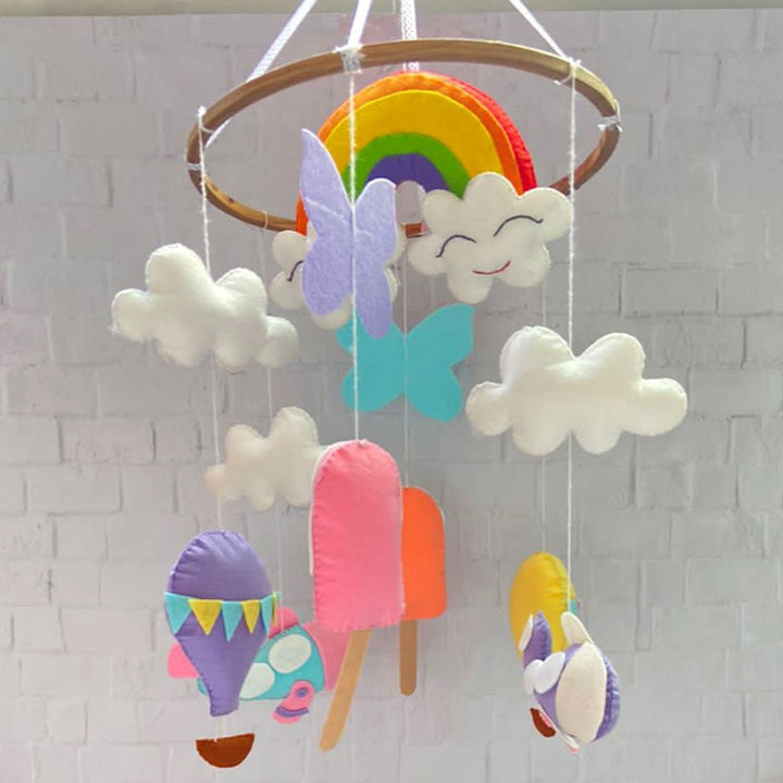 Dreamy Rainbow Theme Felt Crib & Cot Mobile