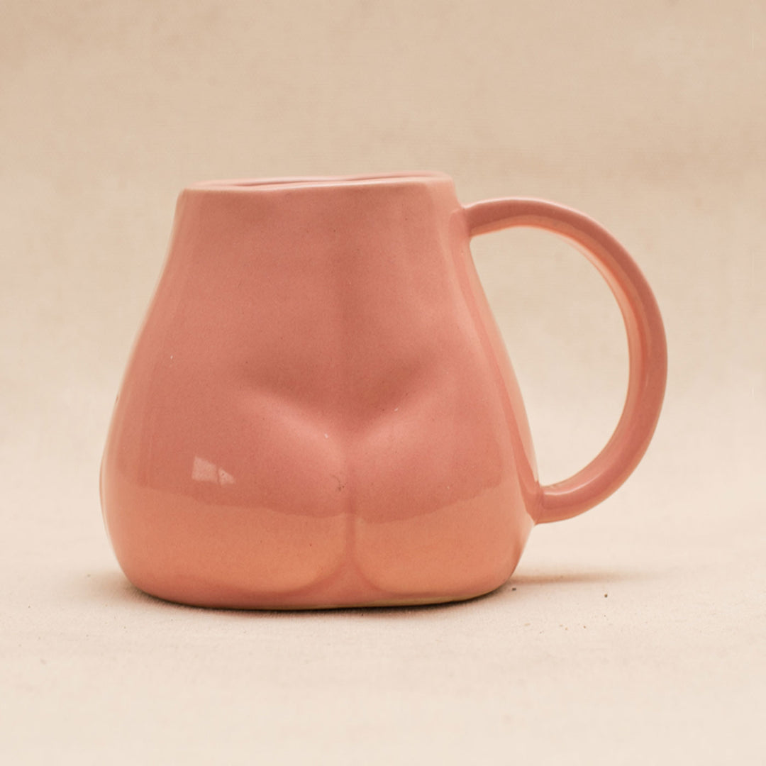 Handpainted Ceramic Butt Sculpture Mug