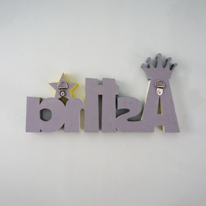 Crown and Star Kids Tabletop Freestanding Name Plate