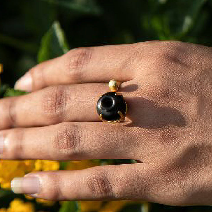 Minimal Handmade Traditional Kalash Ring | 22K Gold Plated
