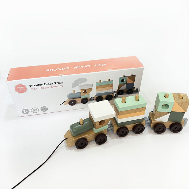 Eco-friendly Wooden Block Train Toy For Kids