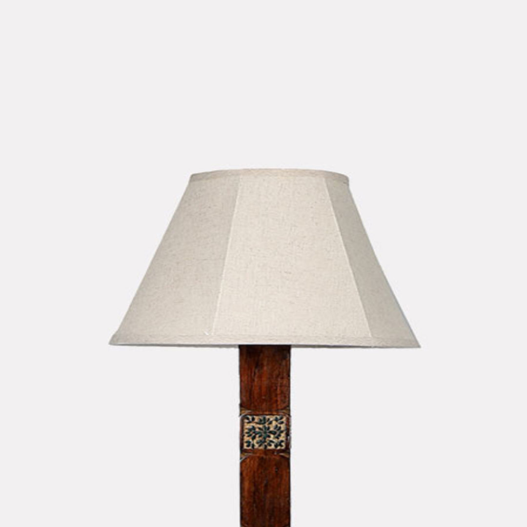 Amogh Hand-Carved Mango Wood & Jute Floor Lamp