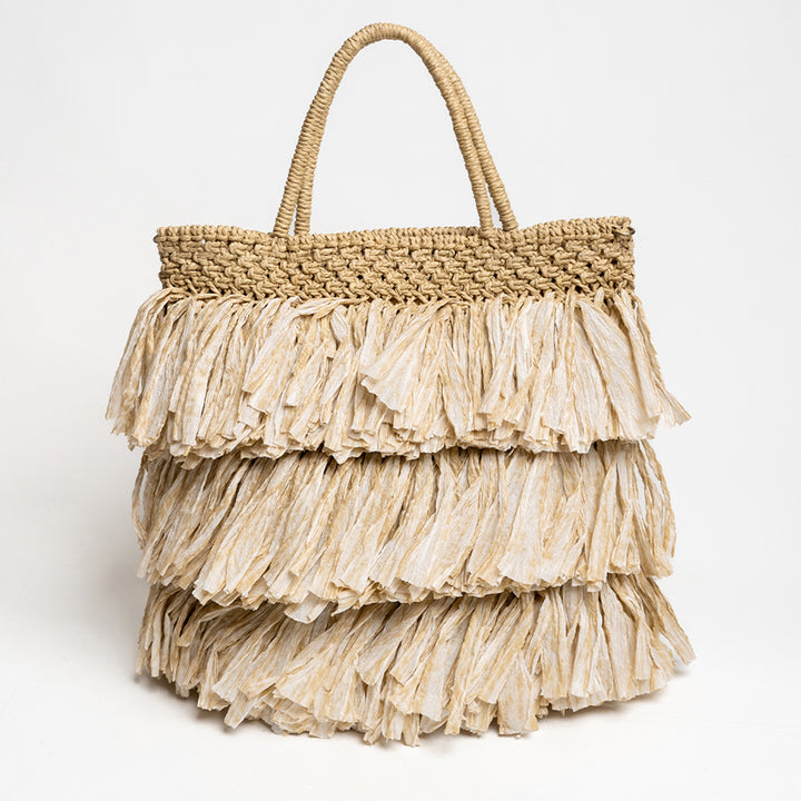 Handmade Macrame Moonlit Raffia Handbag