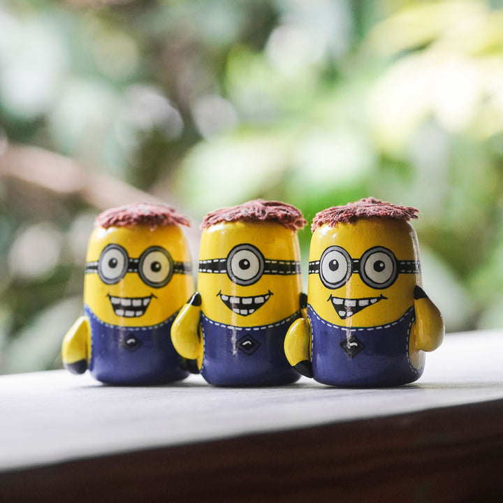 Handpainted Wooden Minion Figurines I Set of 3