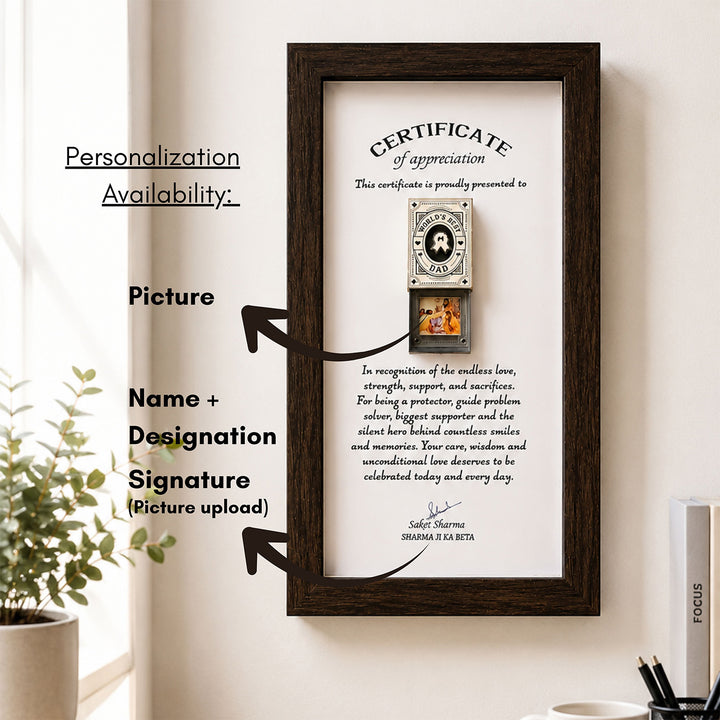 Best Dad Certificate Frame for Father’s Day