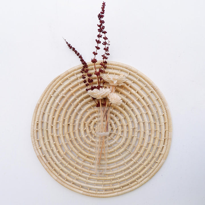 Handcrafted Moonj Grass Spiral Wall Decor