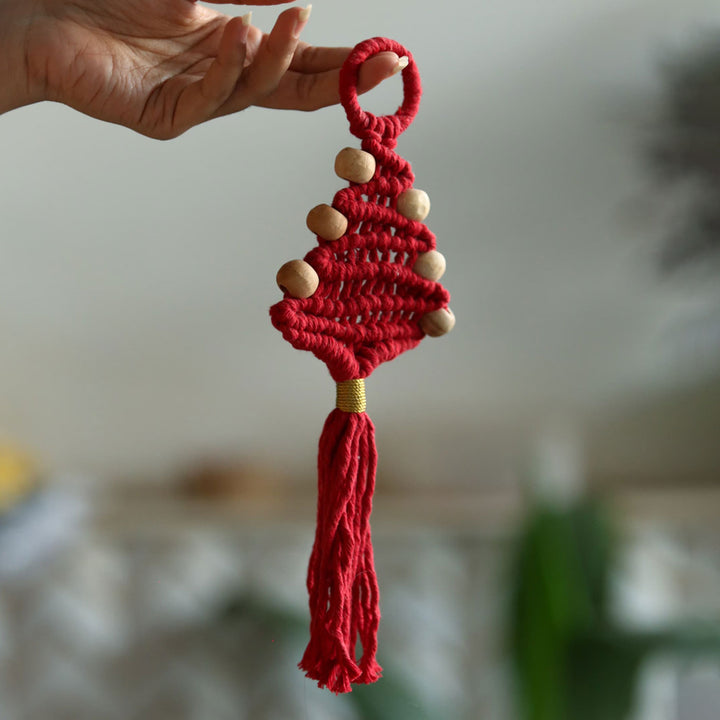 Handmade Xmas Macrame Ornaments For Christmas Tree Decoration | Set Of 7