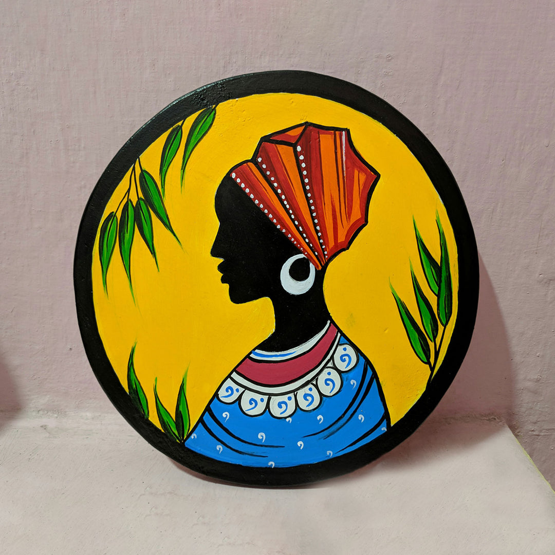 Handpainted Wooden Round Wall Hanging