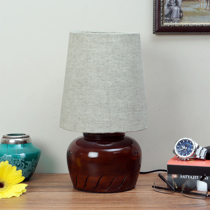 Khadi Cotton & Mango Wood Table Lamp