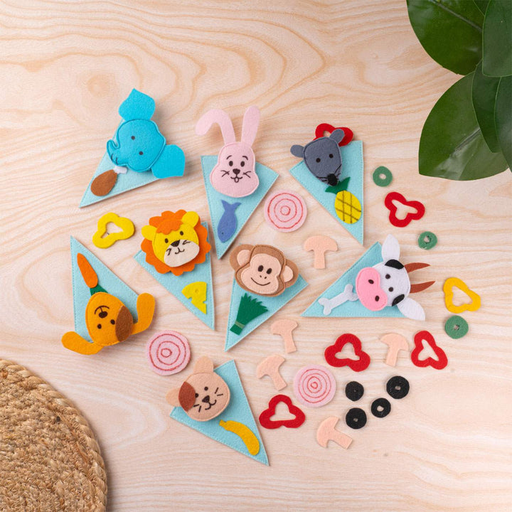Felt Two-in-One Feed The Animals Game for Kids