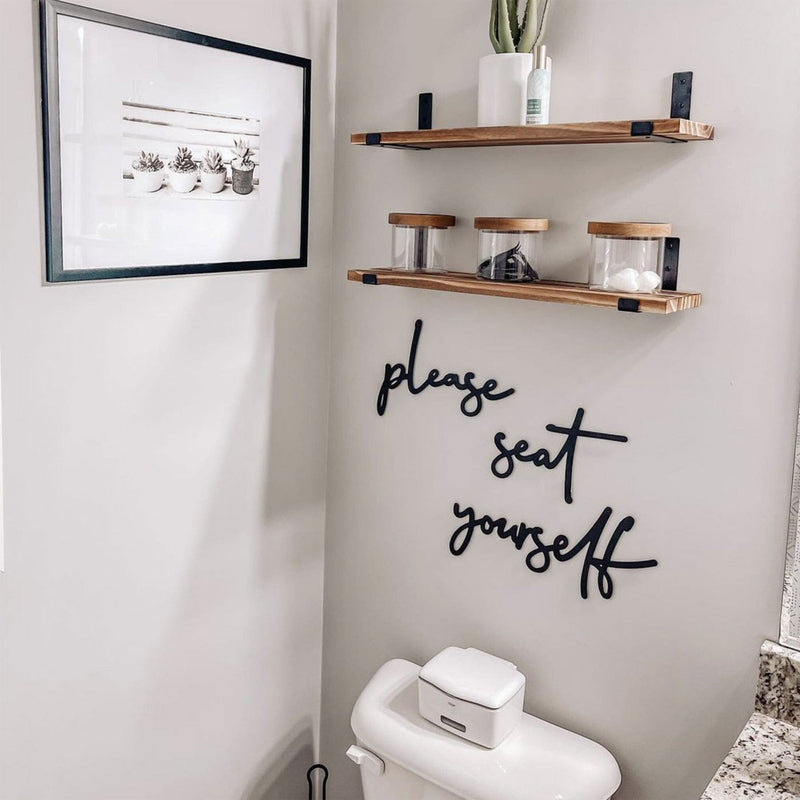 Bathroom Quirky Quote Steel Wall Art | Easy to Install