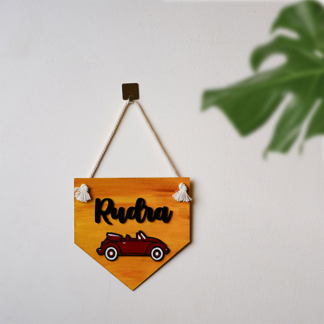 Car Nameboard with String for Kids