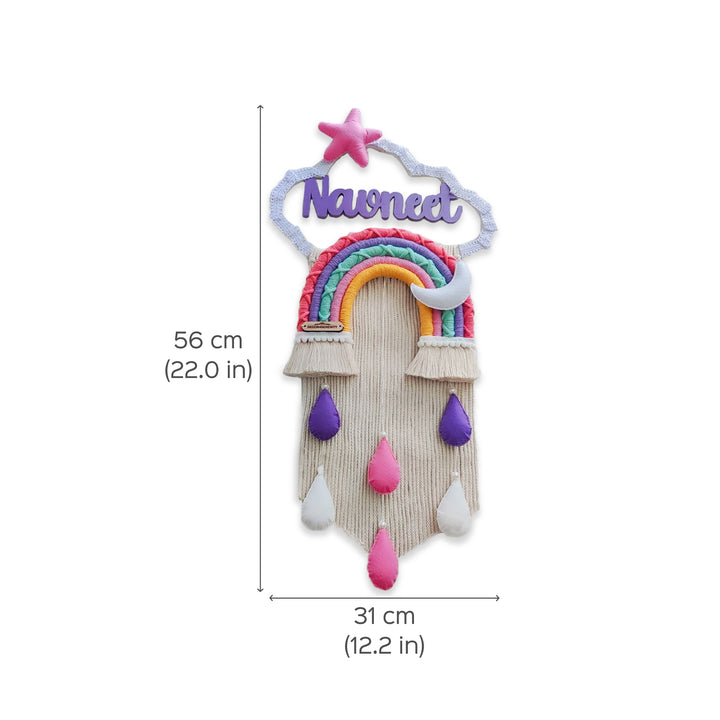 Macrame Moon & Star Personalized Kids' Nameplate - Zwende