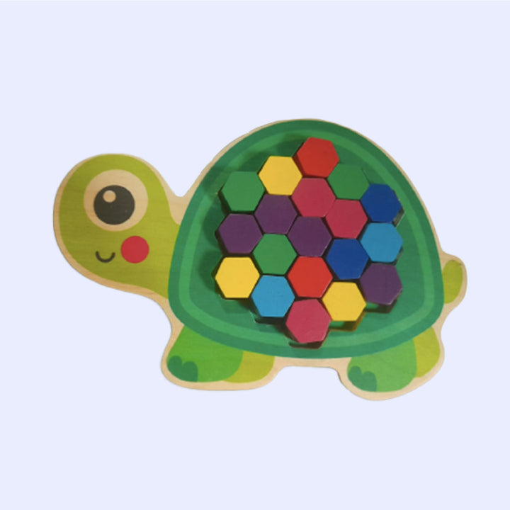 Colourful Wooden Mosaic Snail & Turtle I Set of 2