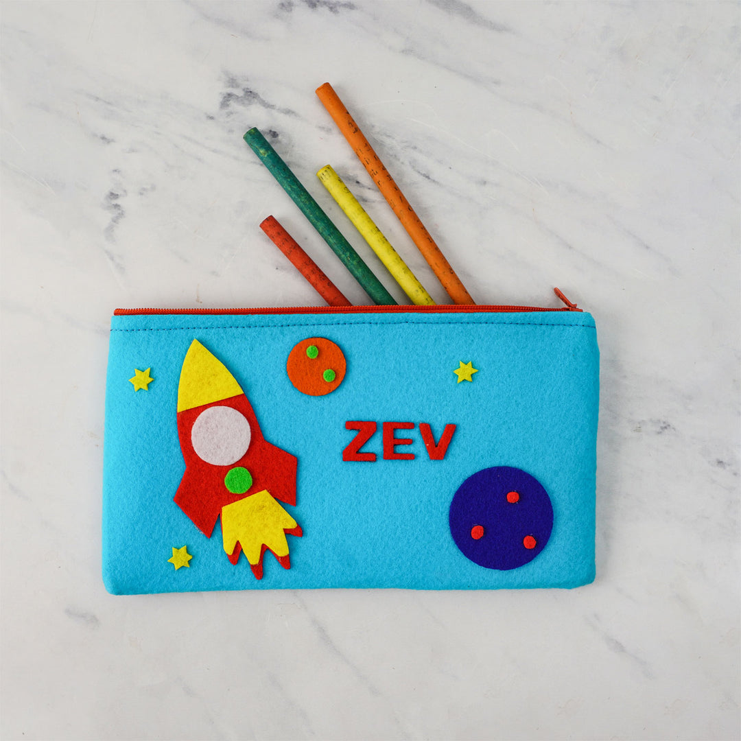 Personalized Kids Felt Stationery Pouch I Caterpillar Theme