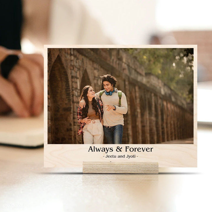 Personalized Wooden Photo Print With Names - Always & Forever