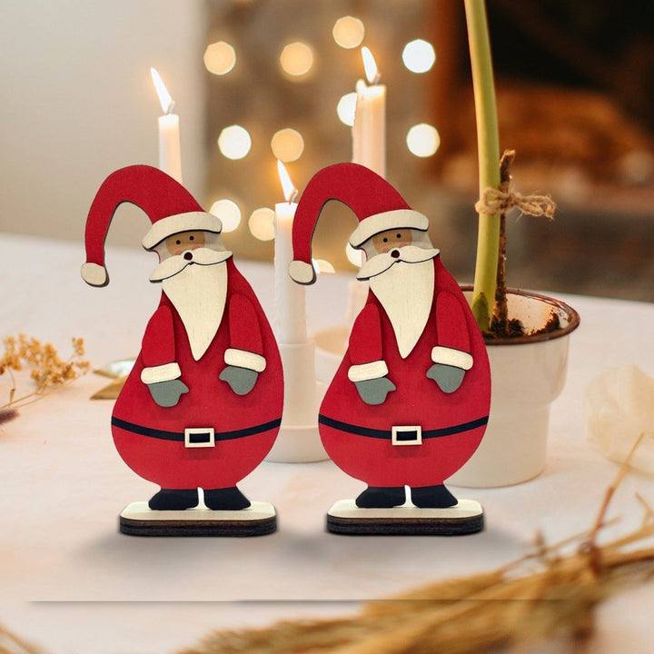 Handcrafted Adorable Santa Wooden Table Decor For Christmas Table Decoration