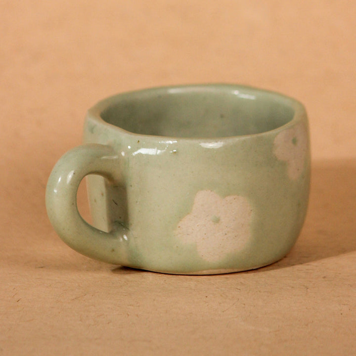 Handpainted Clouds & Flower Ceramic Mugs Set