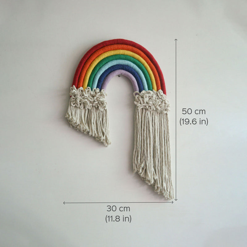 Handcrafted Macrame Rainbow Wall Hanging