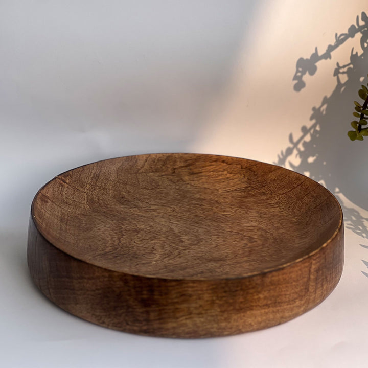 Seasoned Single Mango Wood Piece Round Platter