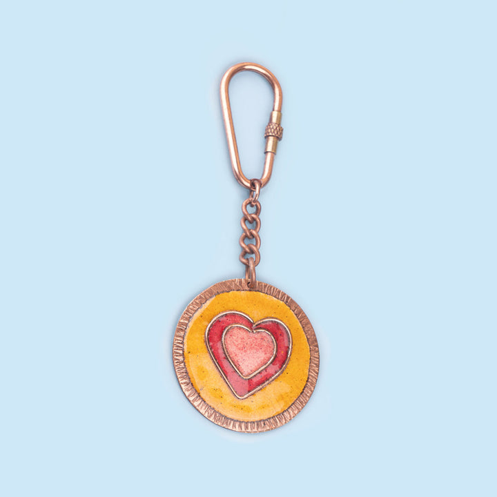 Handmade Copper Enamelled Dil Keychain - Zwende