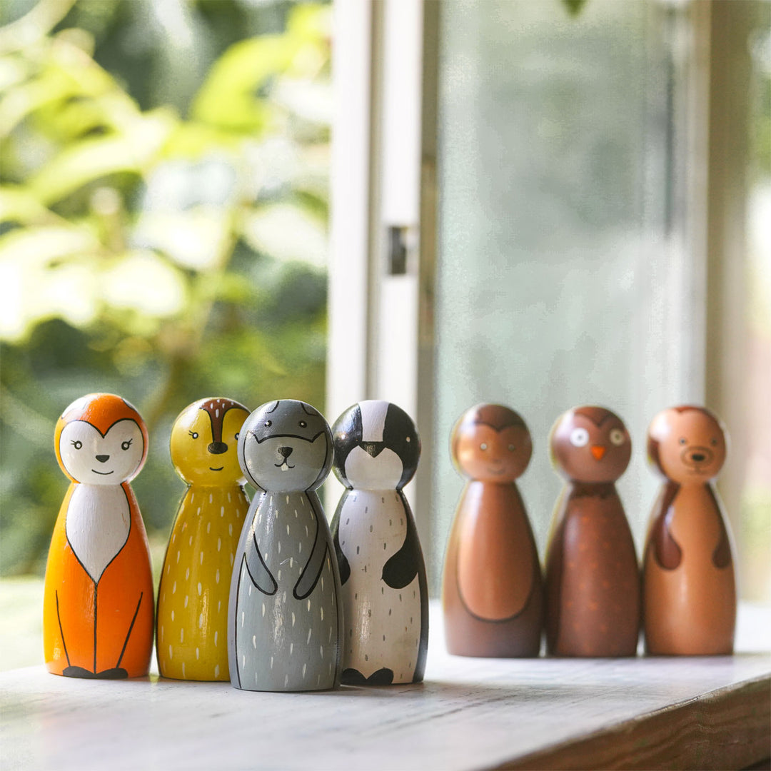 Handpainted Wooden Animal Dolls