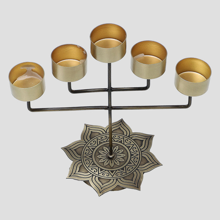 Alpana Handcrafted Antique Brass Panch Diya